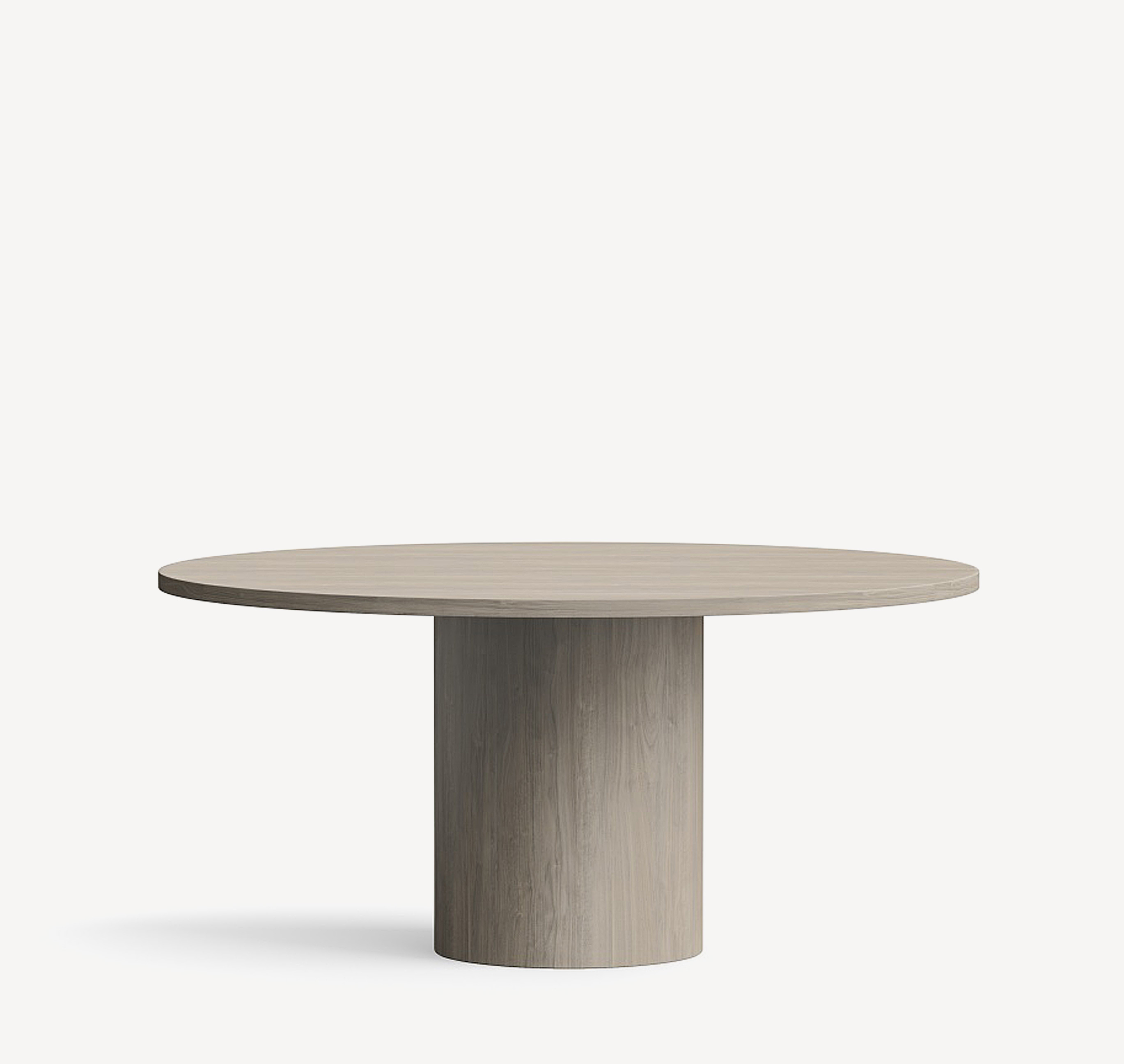 Front view of a Structure cafe table with a round table top and cylinder base.
