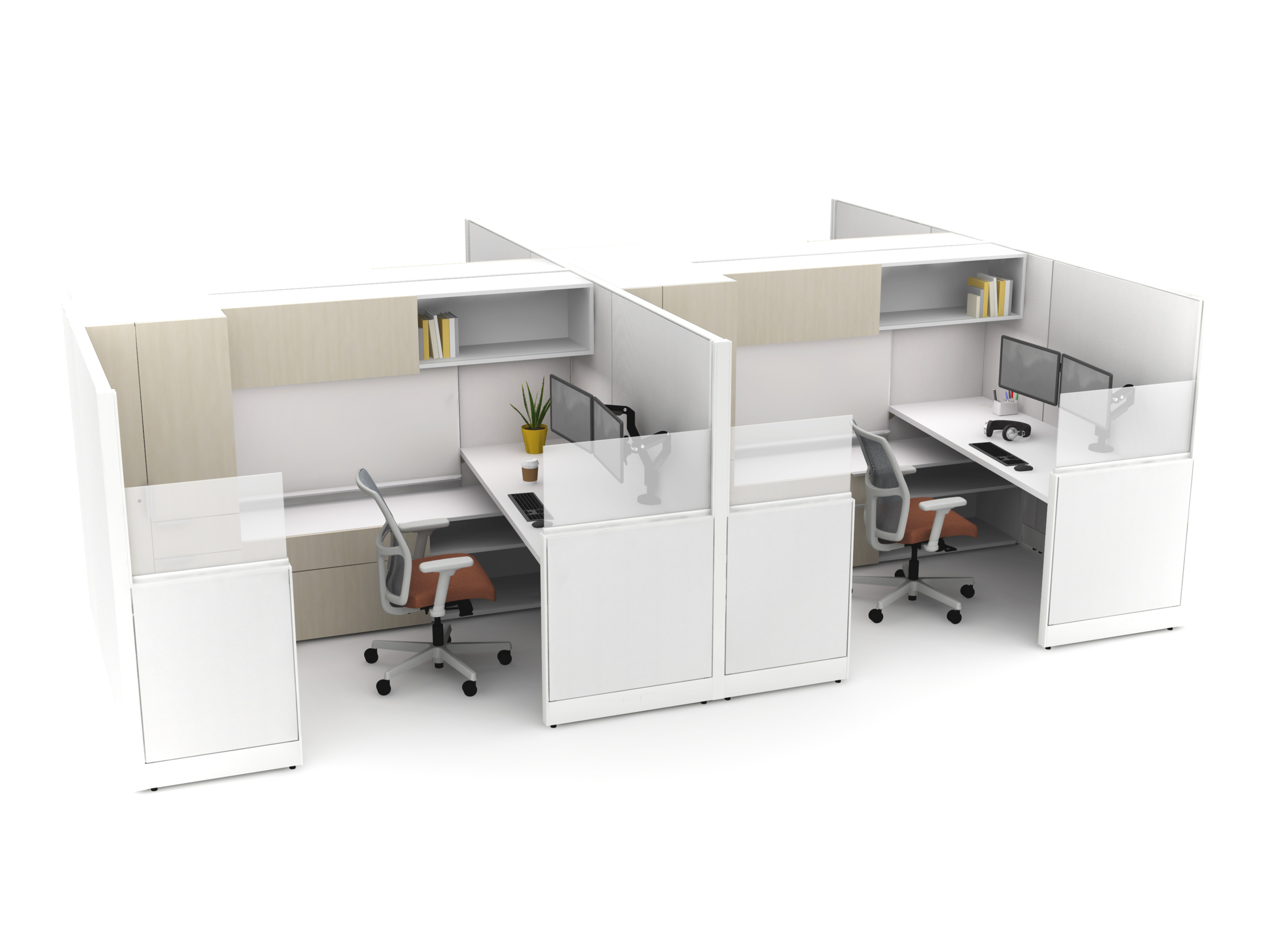 Accelerate - Angled station with Storage Wall and Markerboard Planning Typical