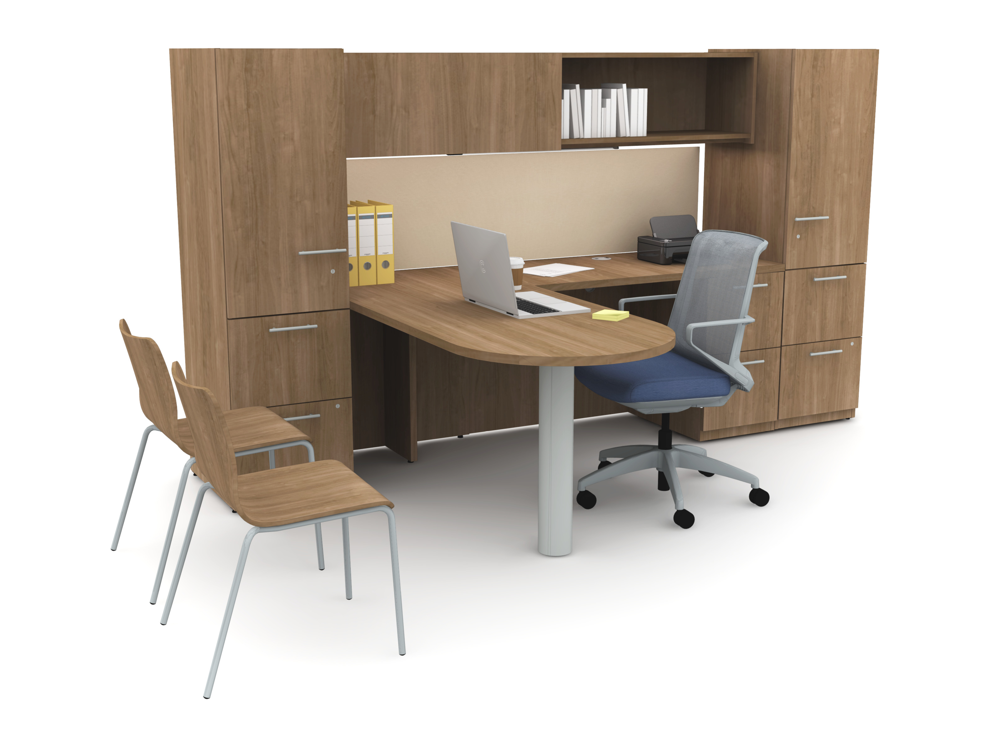 Concinnity - Peninsula Desk with Storage Wall Planning Typical