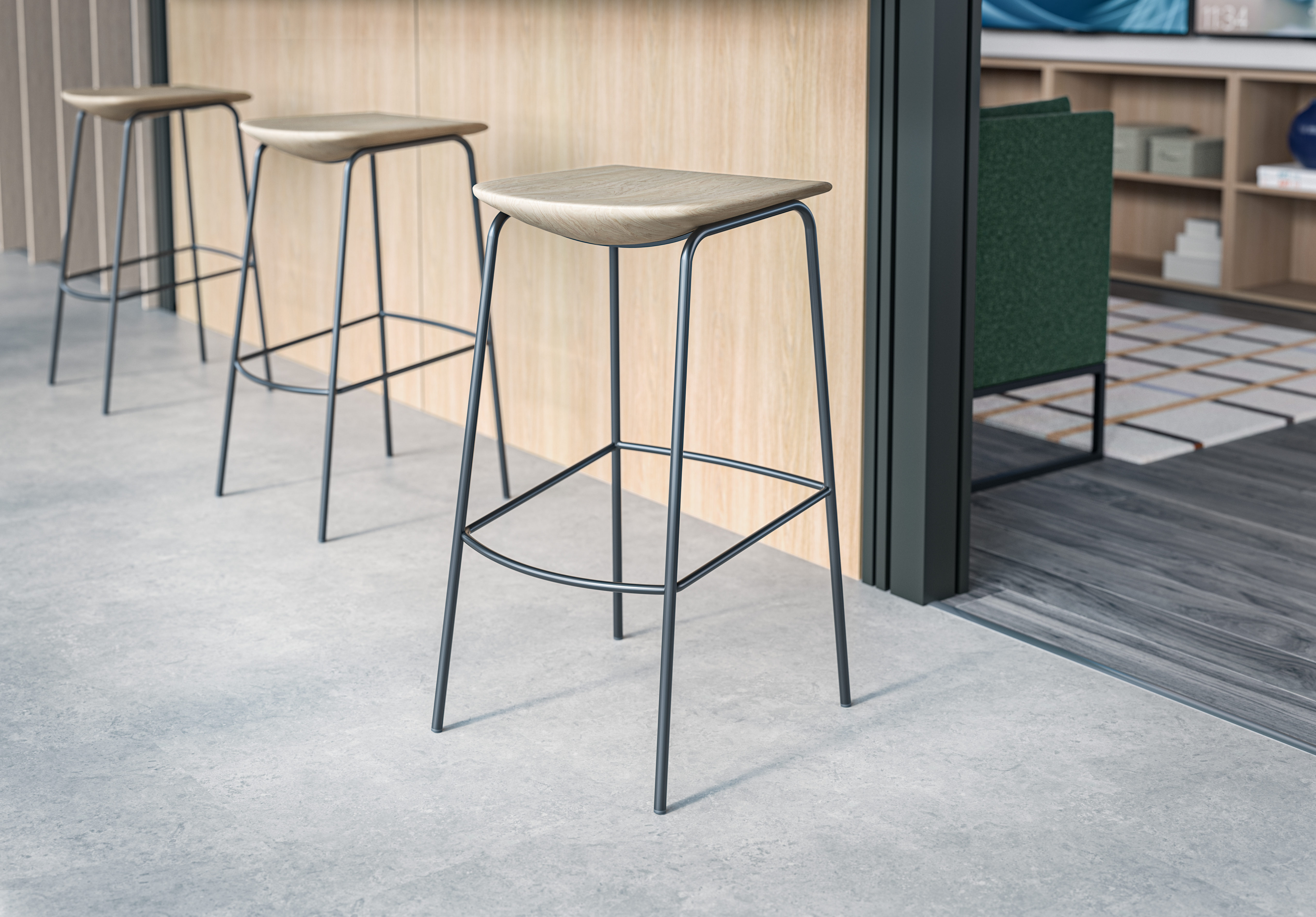 Gunlocke Collaborative Work Lounge Solution featuring Convo stools, paired with Beyond Pavillion walls. Gunlocke Collaborative Work Lounge Solution featuring Convo stools, paired with Beyond Pavillion walls.