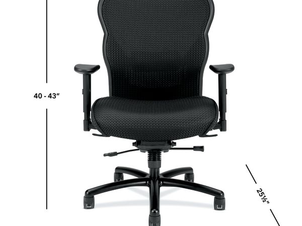 Wave big & tall task chair in Black