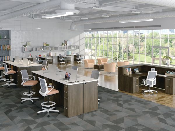 Standing Height Concinnity Desks with Ignition Seating.