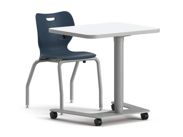Roll Call Lectern Table at seated position shown with SmartLink 4-Leg Student Chair