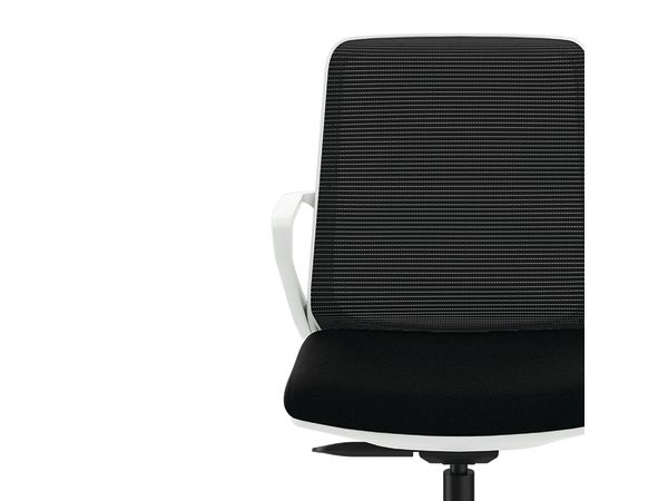 Cliq task chair in Black with White frame