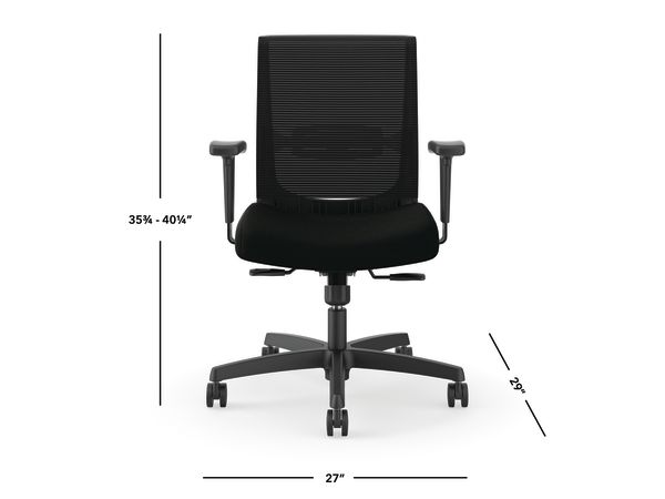 Convergence task chair in Black with Black mesh and frame