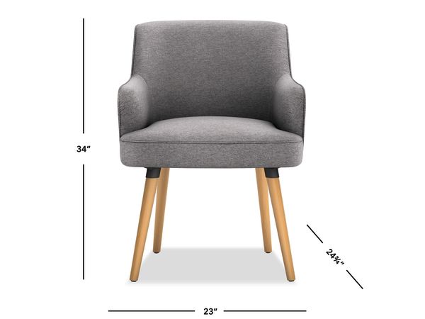 Matter guest chair in Gray with four wood legs