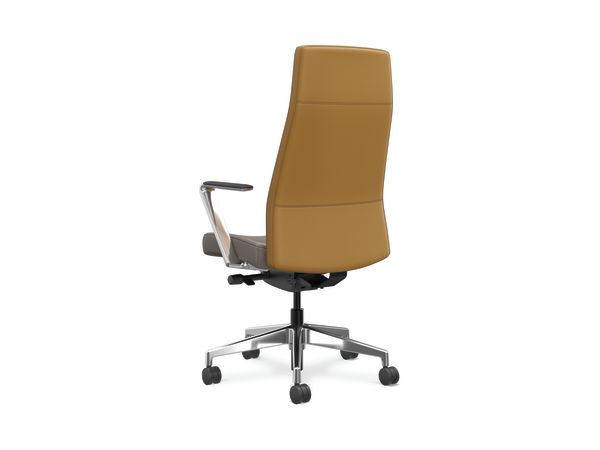 Cofi executive high-bacl chair with quilt stitch shown in leather
