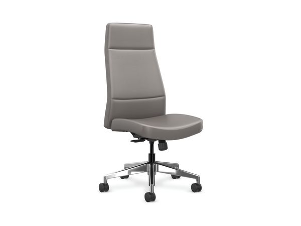 Cofi executive high-back chair with solid stitch shown in leather
