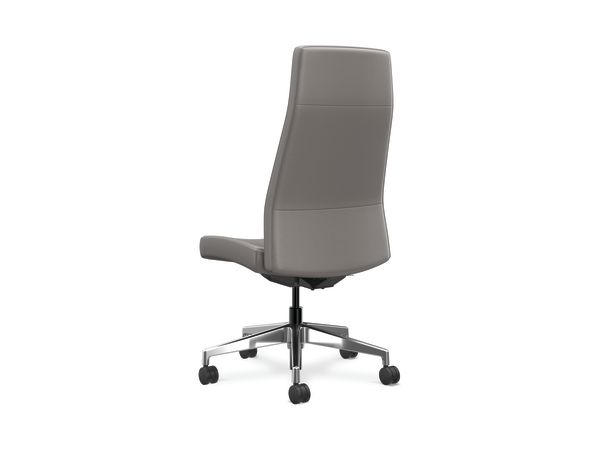Cofi executive high-back chair with solid stitch shown in leather