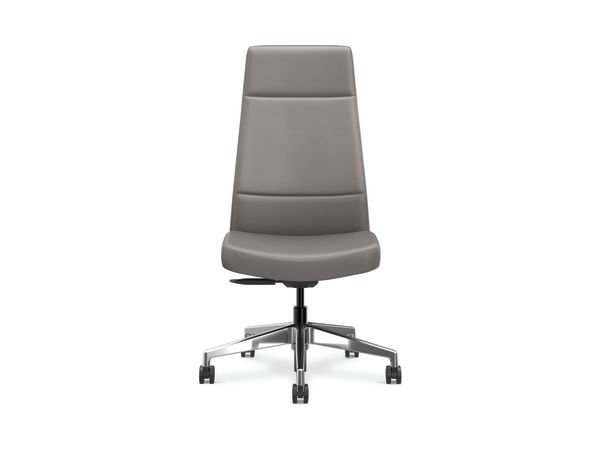 Cofi executive high-back chair with solid stitch shown in leather