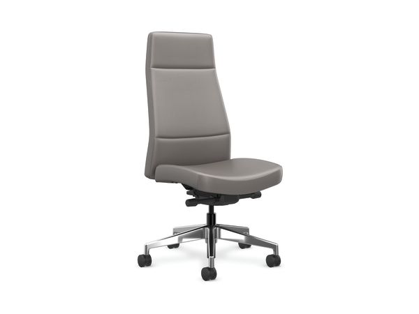 Cofi executive high-back chair with solid stitch shown in leather