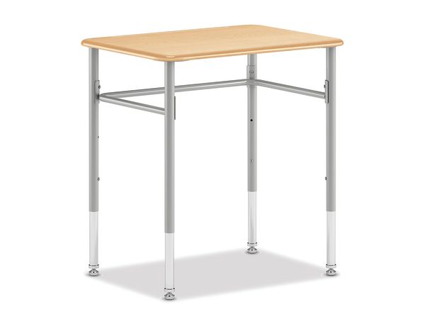 Smartlink adjustable height rectangle student desk in Natural Maple