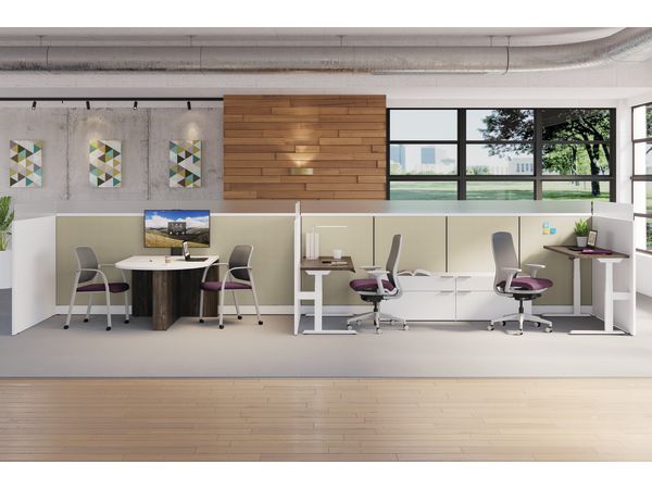 Nucleus Seating with Preside Table and Coordinate Desking