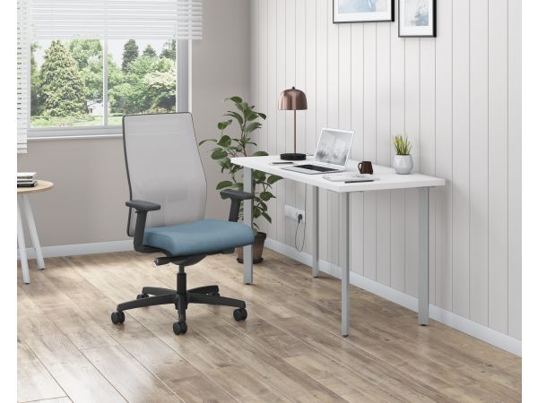 Ignition mesh task chair with Coze desk in home office