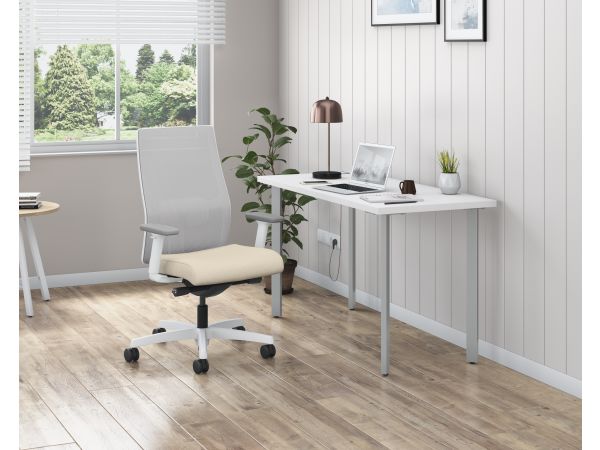 Ignition mesh task chair with Coze desk in home office