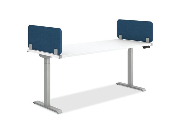 Fabric Front-to-Back Universal Screens shown on Coordinate Desk