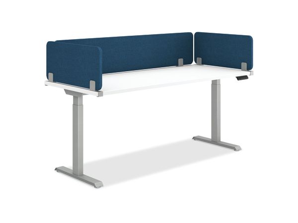 Fabric Front-to-Back and Side Mount Universal Screens shown with Coordinate desking