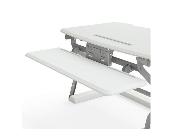 Coordinate desktop riser keyboard tray