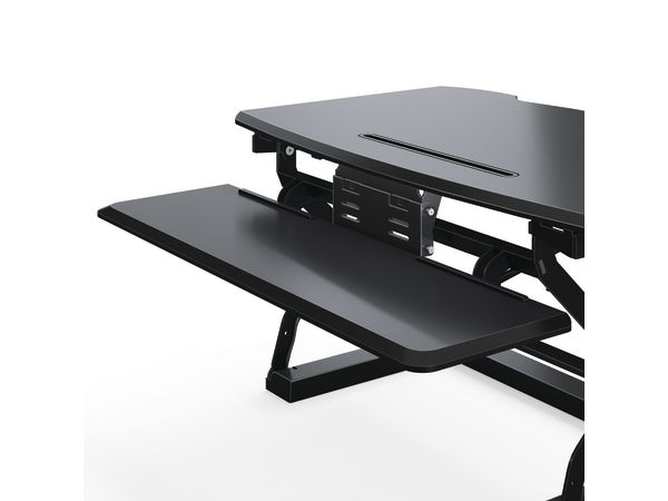 Coordinate desktop riser keyboard tray