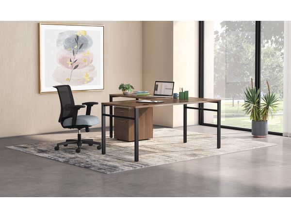 Mod desk and table with Convergence seating.