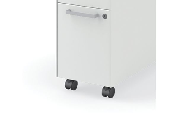 Fuse slim mobile pedestal in Designer White