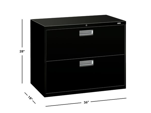 Brigade 600 Series 2-drawer lateral file cabinet in Black
