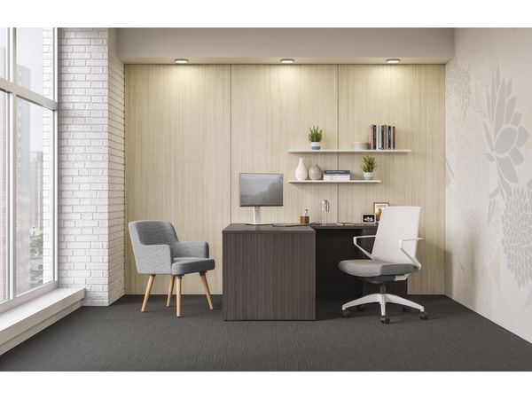 Mod l-station in Sterling Ash with Cliq and Matter seating