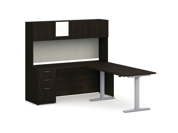 Mod L-Station Desk Typical with Height Adjustable Base