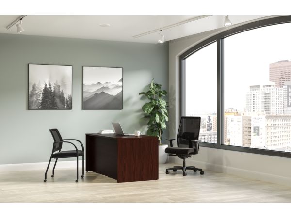 Mod desk in Traditional Mahogany with Ignition seating