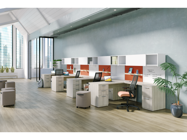 Concinnity teaming stations with Workwall tiles, Ignition and Astir seating