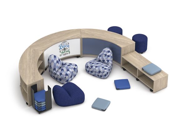 Storyline storage with Confetti seating and Flock minis.