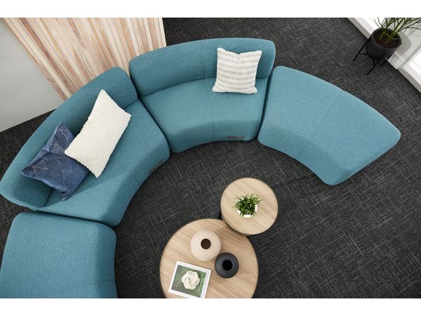 SoCo Modular Lounge with Sculpt Occasional Tables.