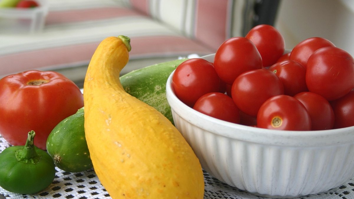 Tomatoes, peppers, squash, organic, cucumber, vegetables, produce, garden, summer, harvest, food, agriculture, nature, health