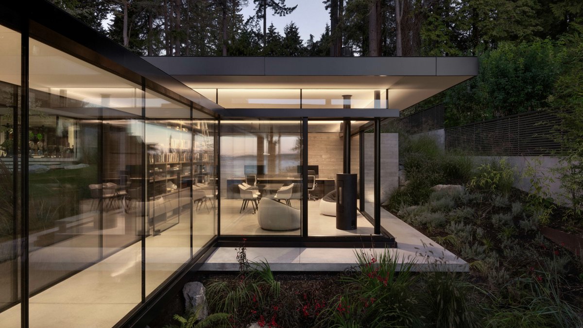 Modern home blends with West Vancouver woods - modern home