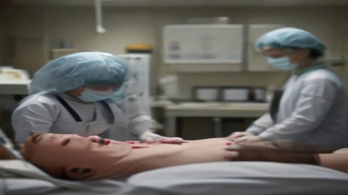 Cardiac catheterization lab procedure.