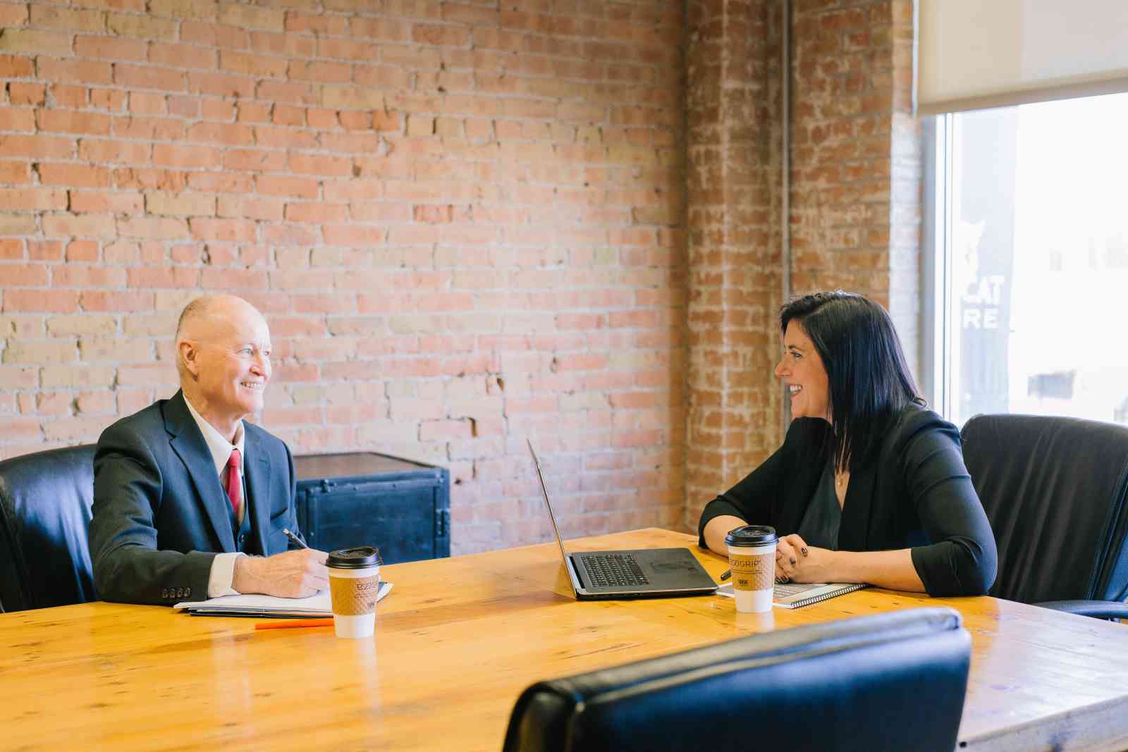 Man and woman having a meeting