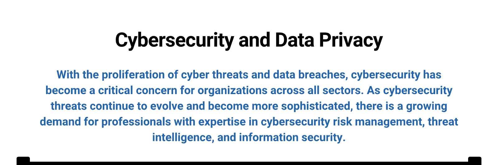 A banner saying Cybersecurity and Data Privacy.