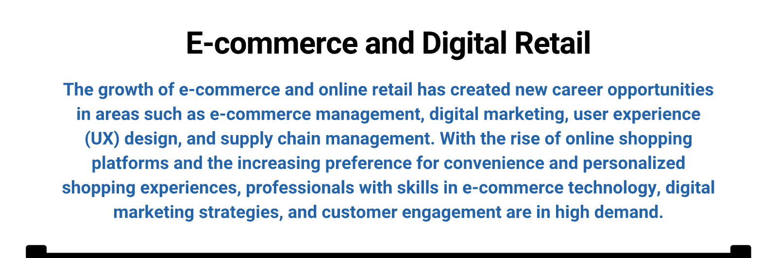 A banner saying E-commerce and Digital Retail.