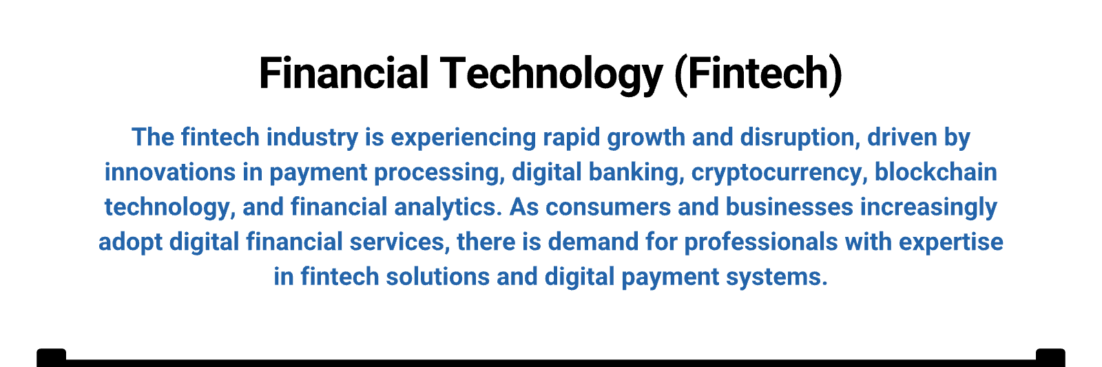 A banner saying Financial Technology (Fintech).