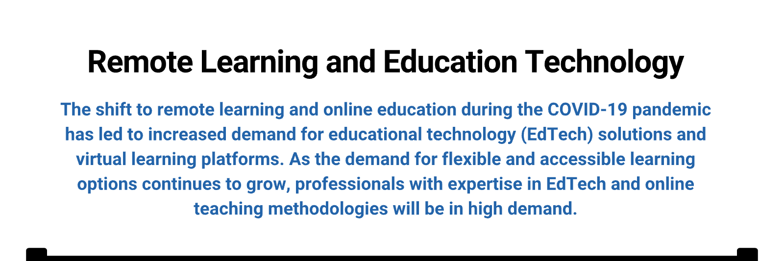 A banner saying Remote Learning and Education Technology.