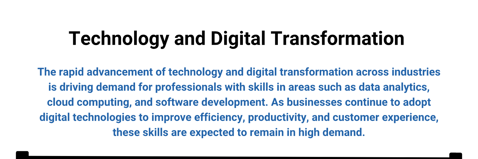 A banner saying technology and digital transformation.