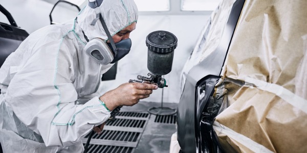 Painting, coating, and decorating is usually done in a specially ventilated area. Workers typically wear masks or respirators that cover their nose and mouth.