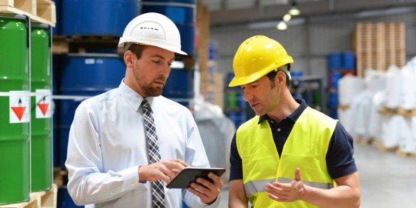 A chemical engineer in a manufacturing plant.