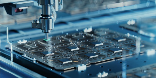A semiconductor being built.
