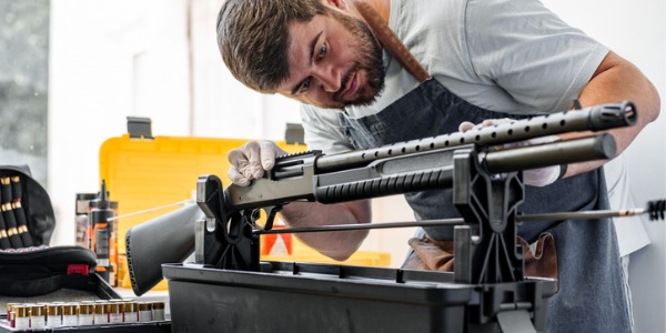 A gunsmith in his workshop.