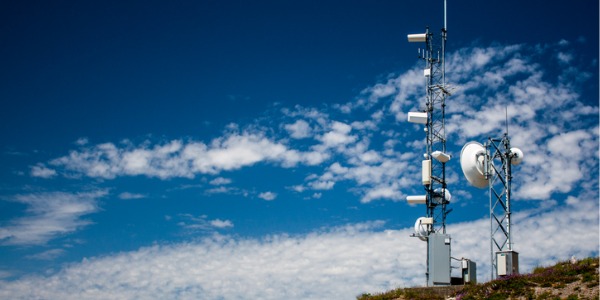 A mountain top weather station used by meteorologists to gather weather information.