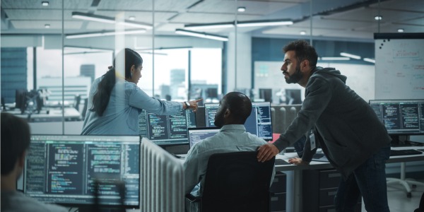 A CISO talking to an employee.