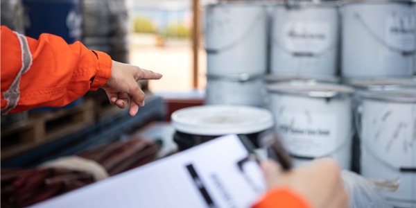 An occupational hygienist identifying potential health hazards.