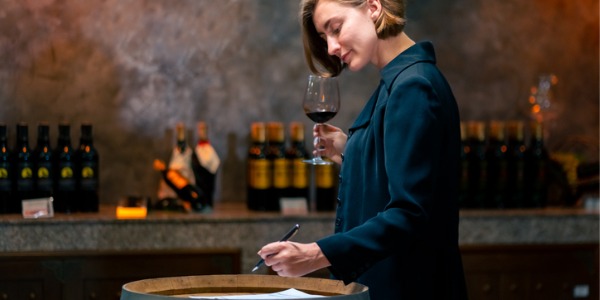 A wine director choosing wine for the establishment she works for.
