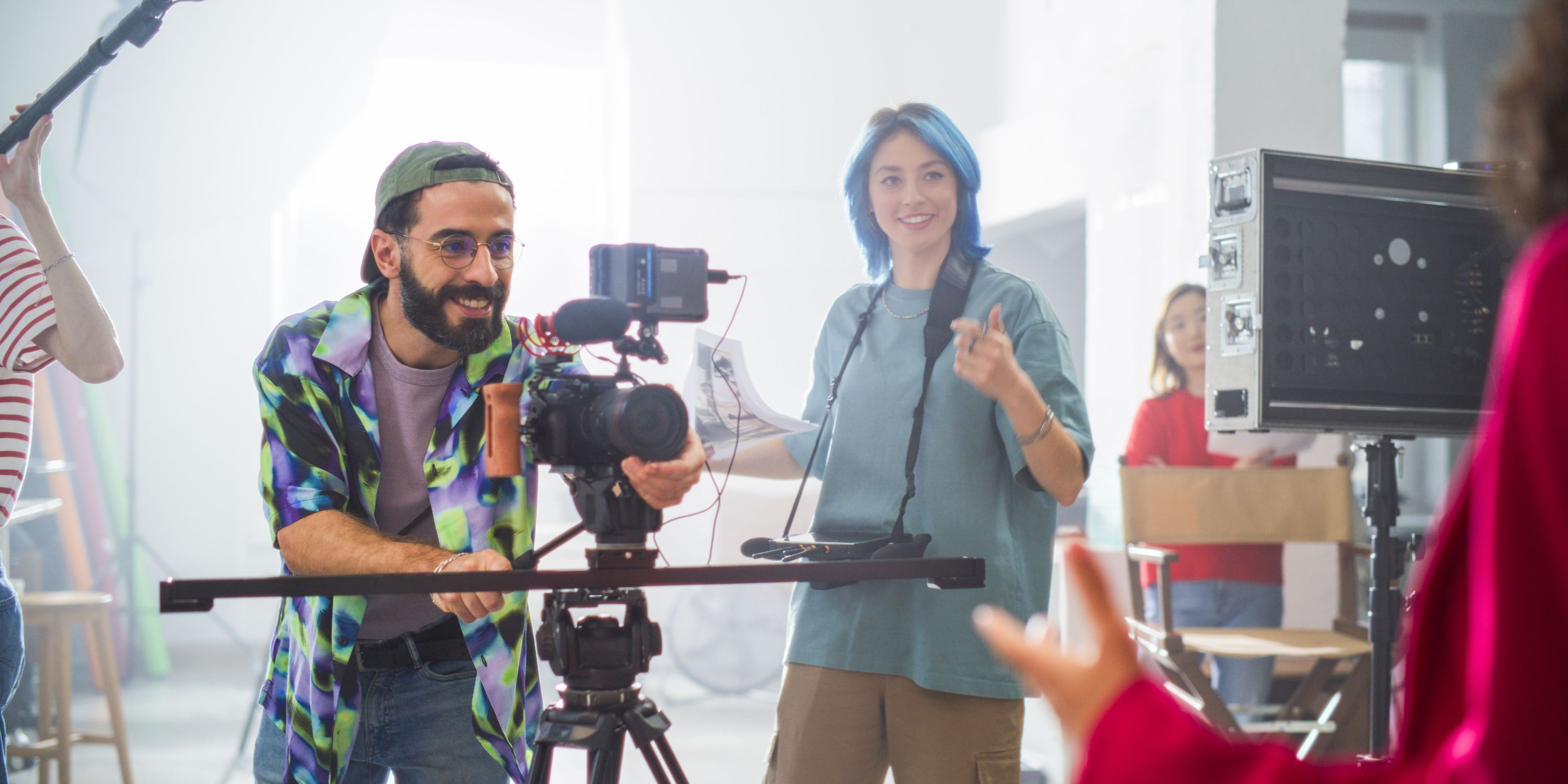 An independent filmmaker on set.